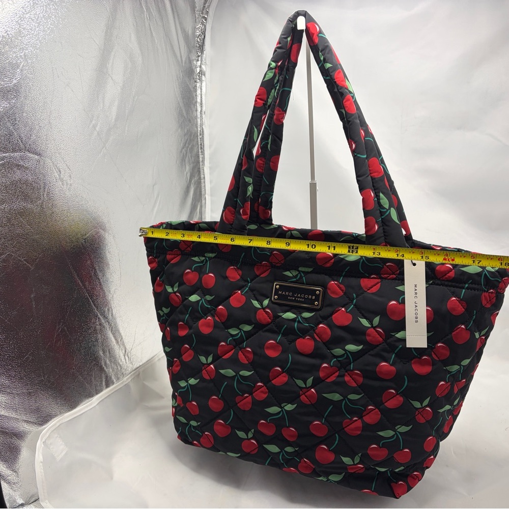 Marc Jacobs Black Cherry Print Quilted Large Tote Bag NwT - Picture 3 of 6